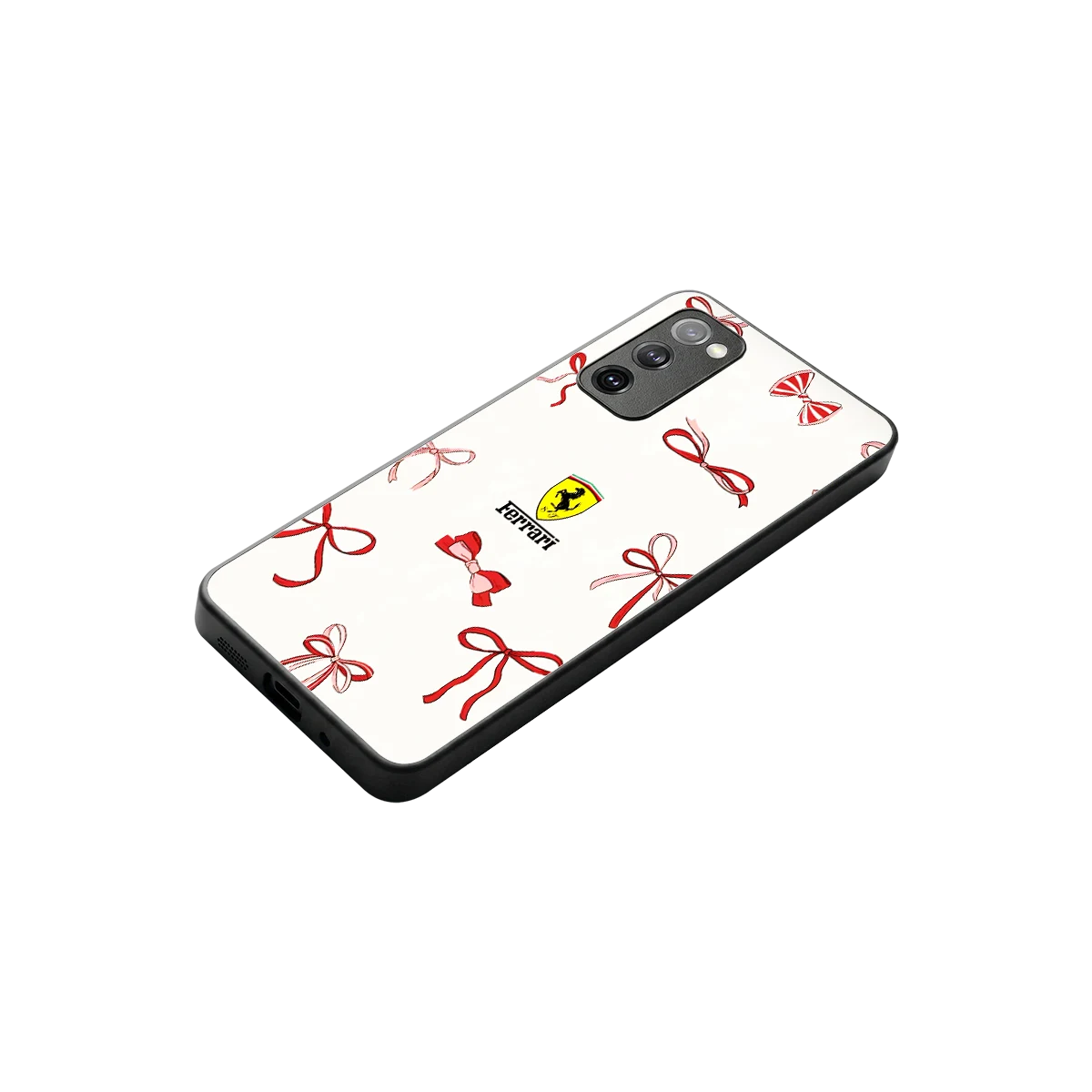 SF X Bows stylish phone case for samsung galaxy s20 fe | glossy glass and slim fit