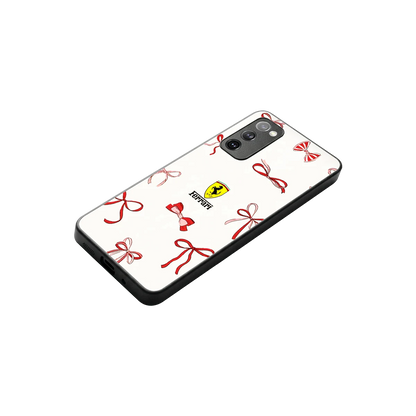SF X Bows stylish phone case for samsung galaxy s20 fe | glossy glass and slim fit