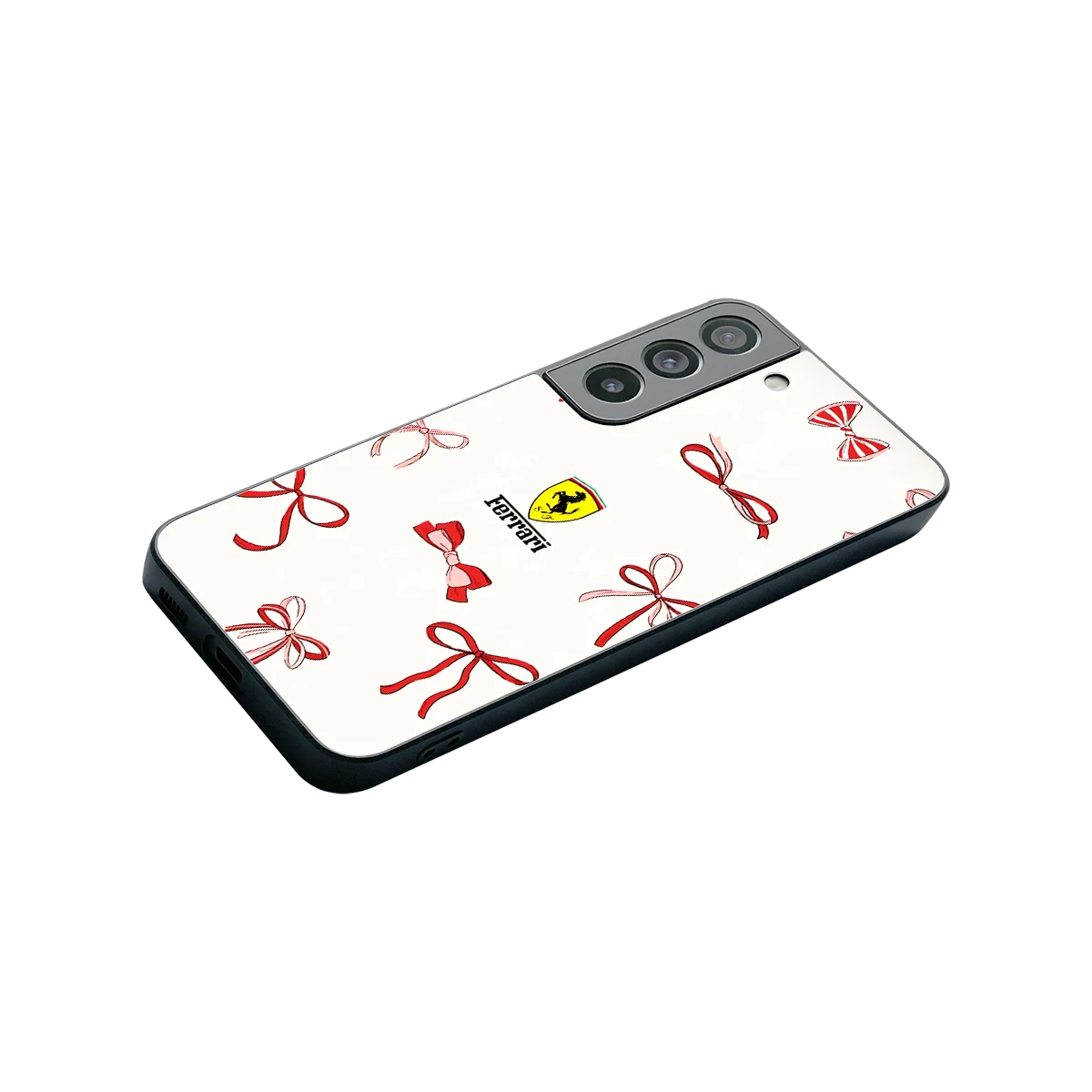SF X Bows stylish phone case for samsung galaxy s22 | glossy glass and slim fit
