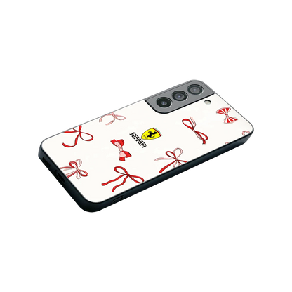 SF X Bows stylish phone case for samsung galaxy s22 | glossy glass and slim fit