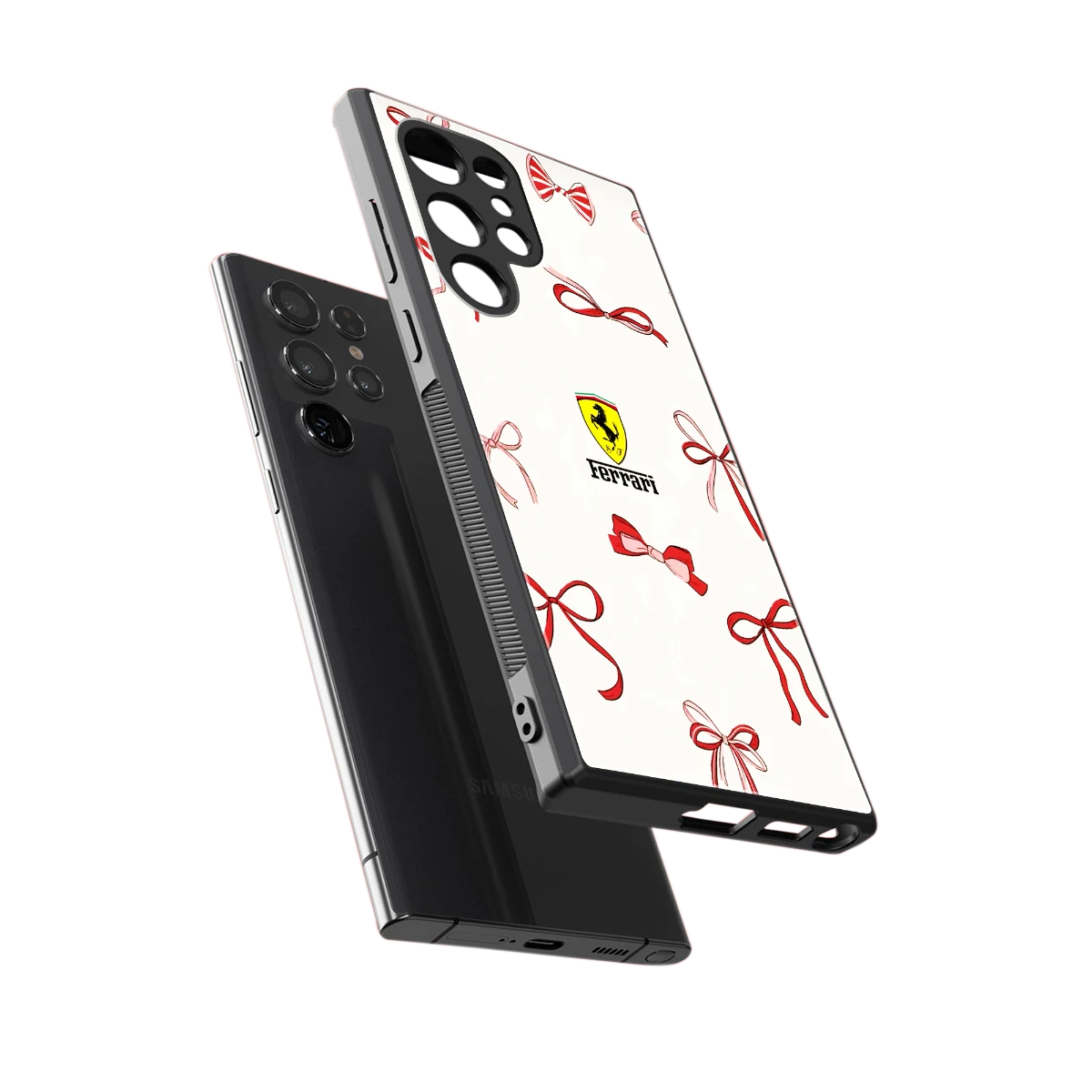 SF X Bows sleek samsung galaxy s23 ultra cover with tempered glass back and TPU edges