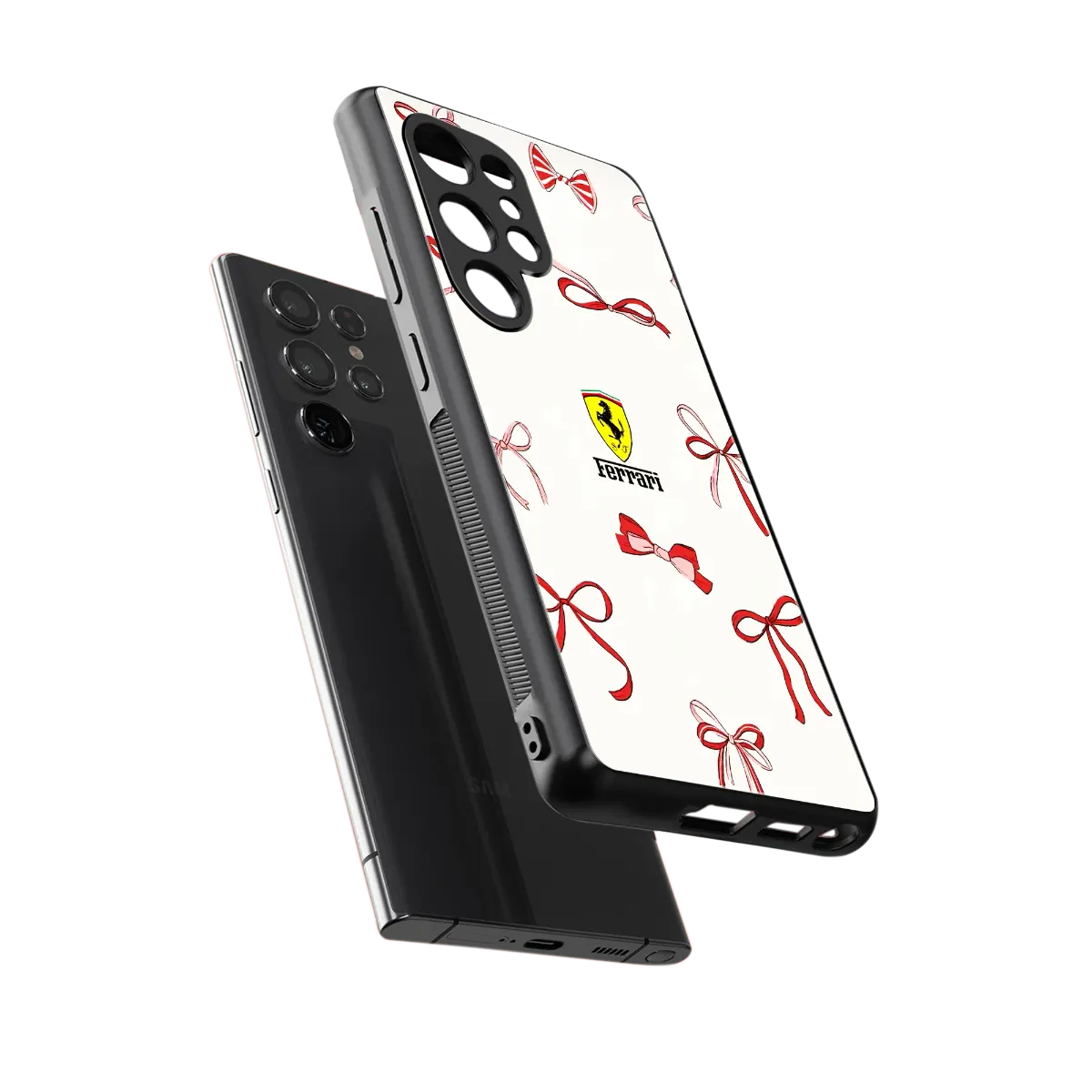 SF X Bows sleek samsung galaxy s25 ultra cover with tempered glass back and TPU edges