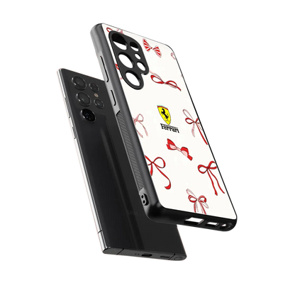 SF X Bows sleek samsung galaxy s25 ultra cover with tempered glass back and TPU edges