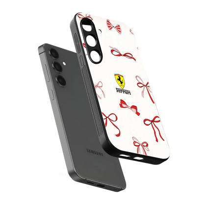 SF X Bows sleek samsung galaxy s24 cover with tempered glass back and TPU edges