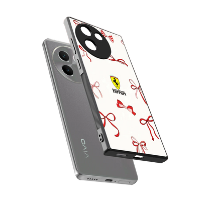 SF X Bows sleek vivo v30e cover with tempered glass back and TPU edges