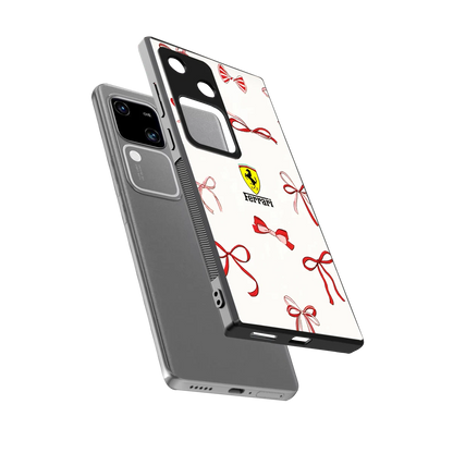 SF X Bows sleek vivo v30 cover with tempered glass back and TPU edges