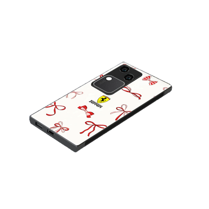 SF X Bows stylish phone case for vivo v30 | glossy glass and slim fit