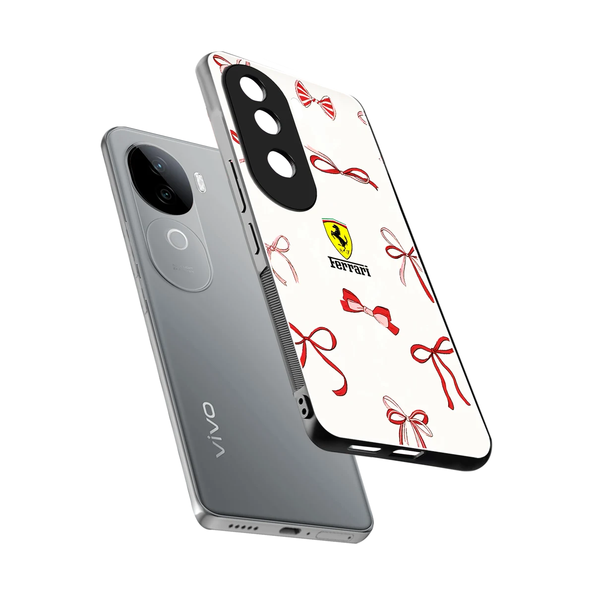 SF X Bows sleek vivo v40e cover with tempered glass back and TPU edges