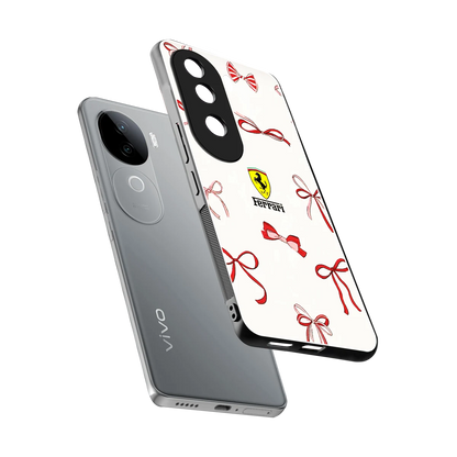 SF X Bows sleek vivo v40e cover with tempered glass back and TPU edges