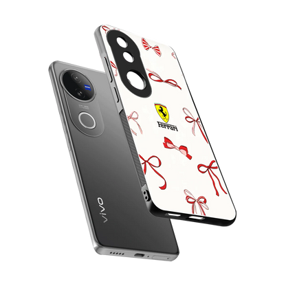 SF X Bows sleek vivo v50 cover with tempered glass back and TPU edges