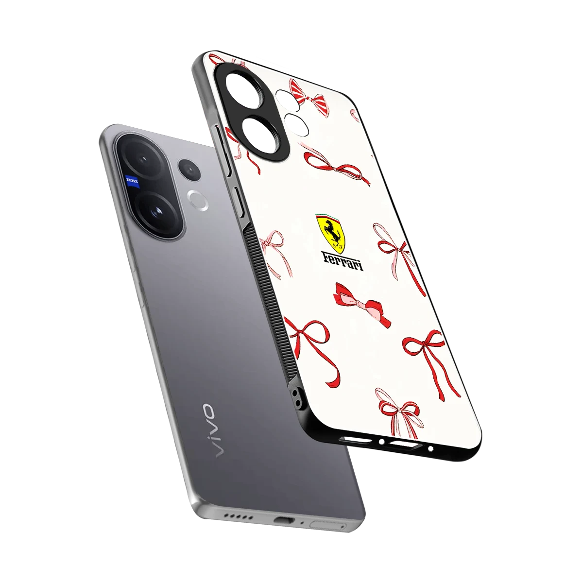 SF X Bows sleek vivo v60 cover with tempered glass back and TPU edges