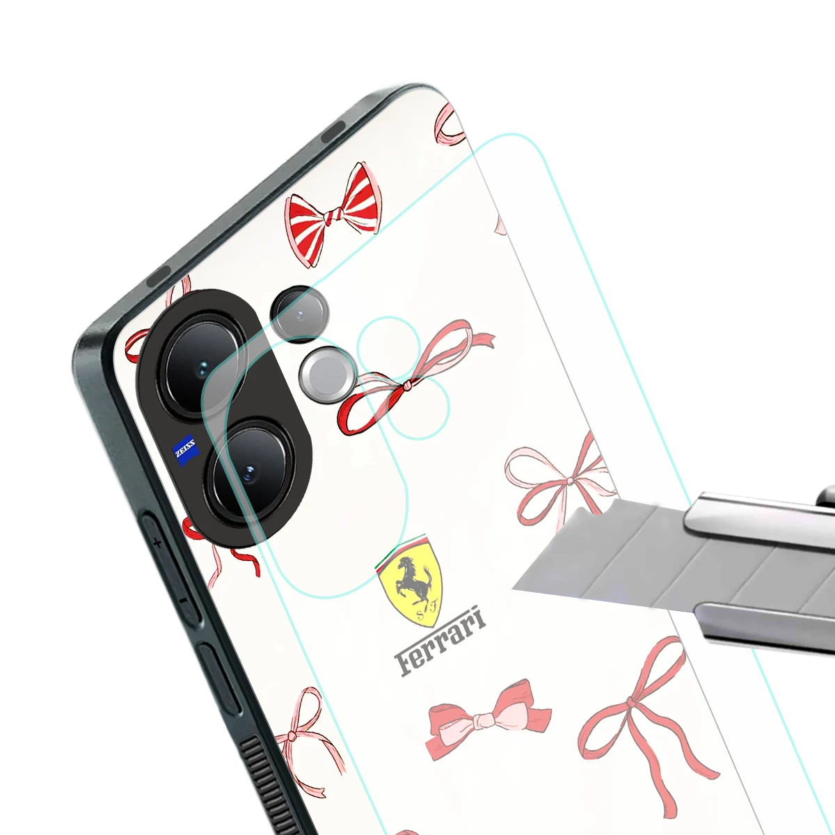 SF X Bows stylish phone case for vivo v60 | glossy glass and slim fit