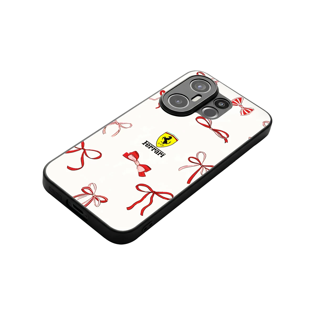 SF X Bows stylish phone case for vivo x200 fe | glossy glass and slim fit