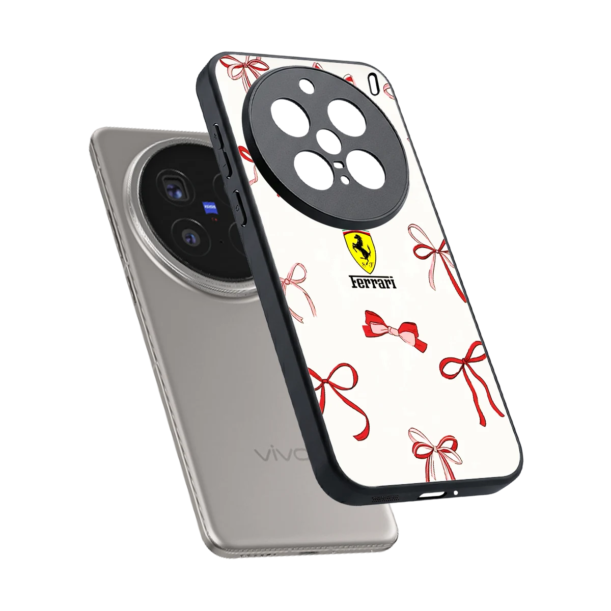 SF X Bows sleek vivo x200 pro cover with tempered glass back and TPU edges