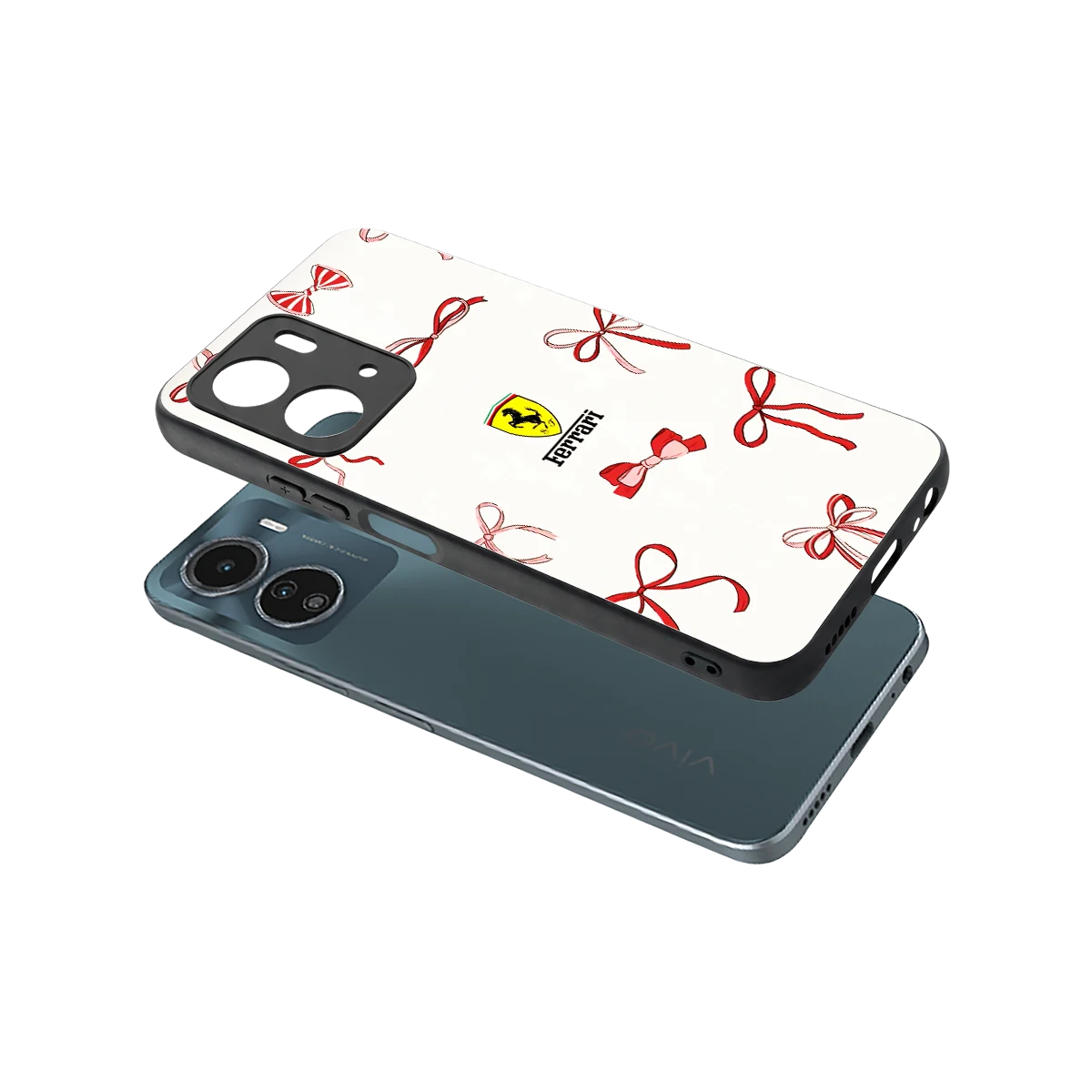 SF X Bows sleek vivo y16 cover with tempered glass back and TPU edges