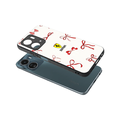 SF X Bows sleek vivo y16 cover with tempered glass back and TPU edges