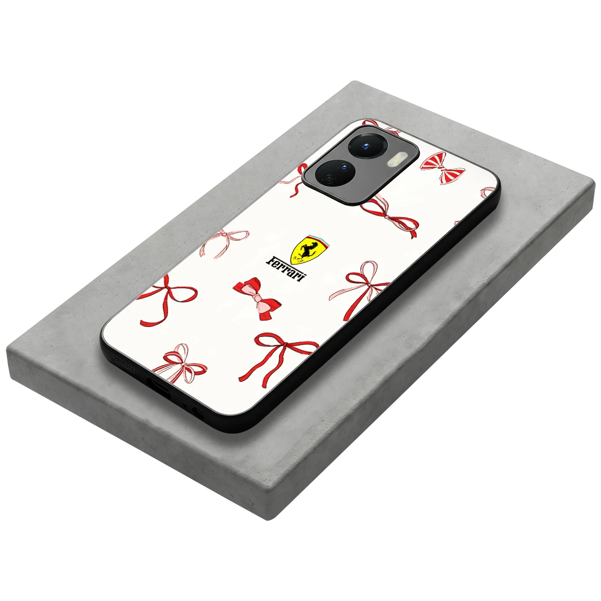 SF X Bows stylish phone case for vivo y16 | glossy glass and slim fit