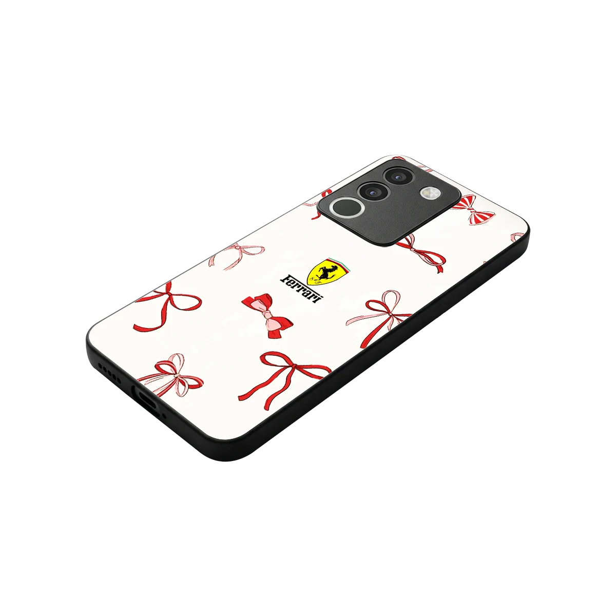 SF X Bows stylish phone case for vivo y200 5g | glossy glass and slim fit