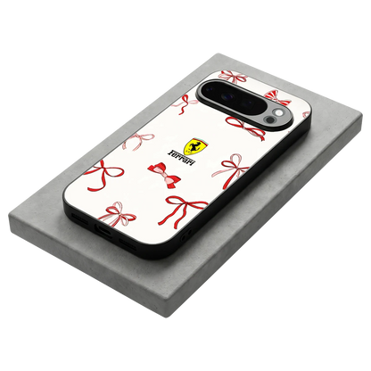 SF X Bows stylish phone case for google pixel 10 pro | glossy glass and slim fit