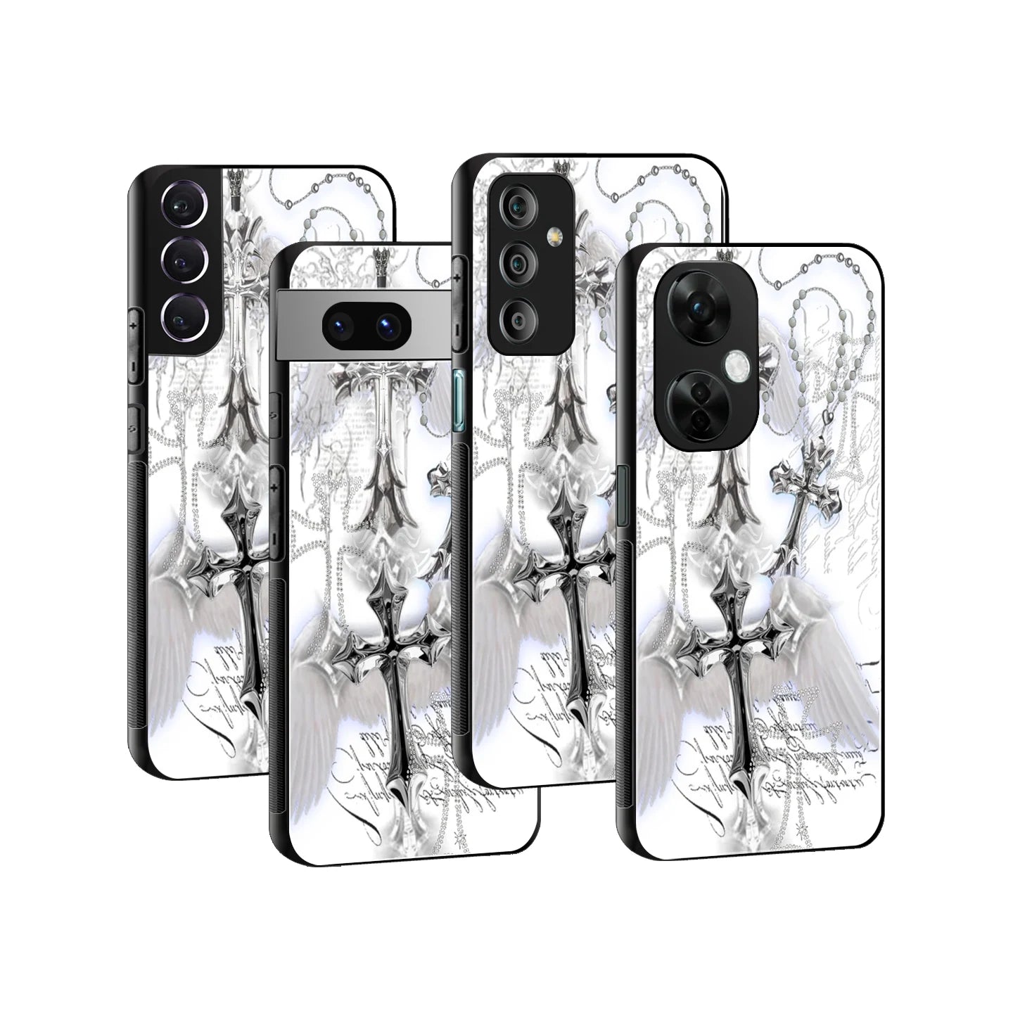 Stylish Glass Back Case for All Smartphones iPhone, Samsung, OnePlus, Pixel, Redmi, Oppo, Vivo, Motorola