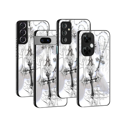 Stylish Glass Back Case for All Smartphones iPhone, Samsung, OnePlus, Pixel, Redmi, Oppo, Vivo, Motorola