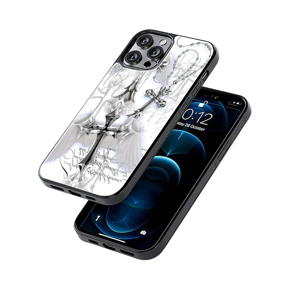 Protective Glass Back Phone Case Compatible with iPhone, Samsung, OnePlus, Pixel & More