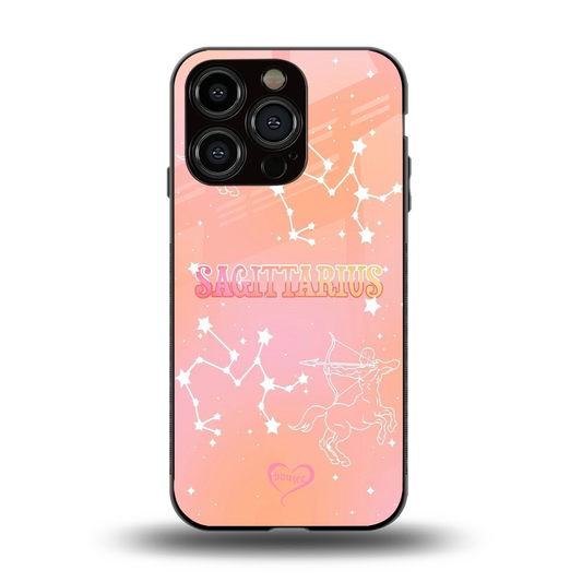 Sagittarius Aura back phone cover | glass case for iphone 15 pro