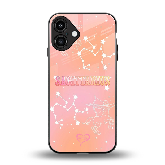 Sagittarius Aura back phone cover | glass case for iphone 16 plus