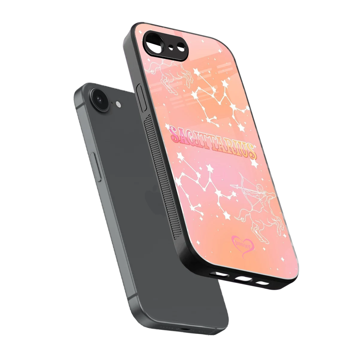 Sagittarius Aura sleek iphone 17e cover with tempered glass back and TPU edges