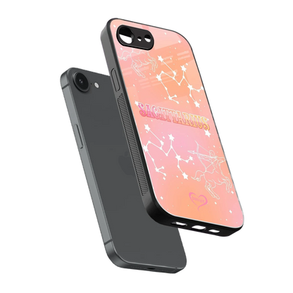 Sagittarius Aura sleek iphone 17e cover with tempered glass back and TPU edges