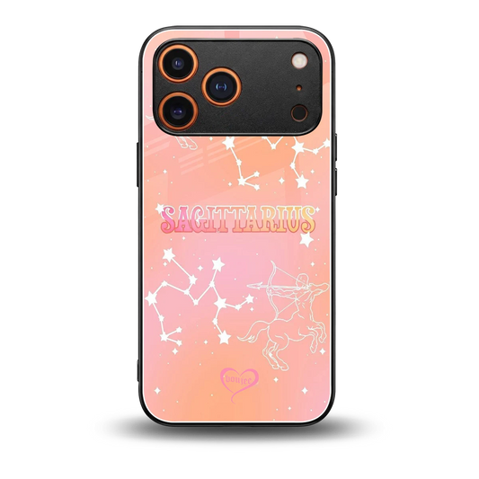 Sagittarius Aura back phone cover | glass case for iphone 17 pro