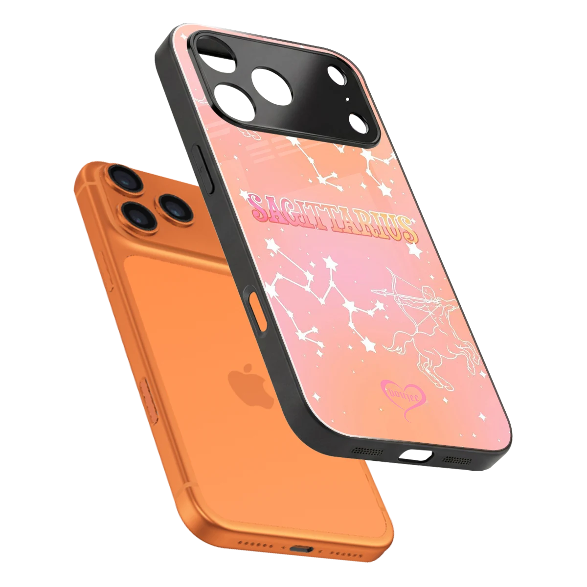 Sagittarius Aura sleek iphone 17 pro cover with tempered glass back and TPU edges