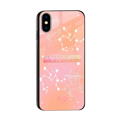 Sagittarius Aura sleek iphone xs cover with tempered glass back and TPU edges
