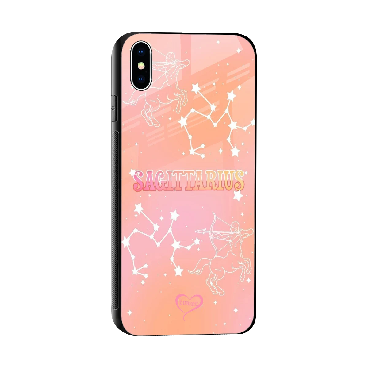 Sagittarius Aura sleek iphone xs max cover with tempered glass back and TPU edges