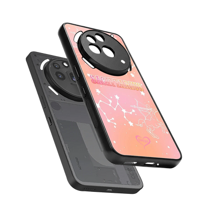 Sagittarius Aura sleek nothing phone 3a pro cover with tempered glass back and TPU edges