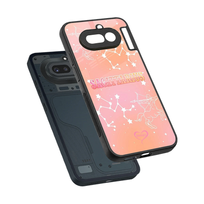 Sagittarius Aura sleek nothing phone 4a cover with tempered glass back and TPU edges
