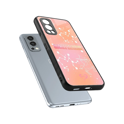 Sagittarius Aura sleek oneplus nord 2 cover with tempered glass back and TPU edges