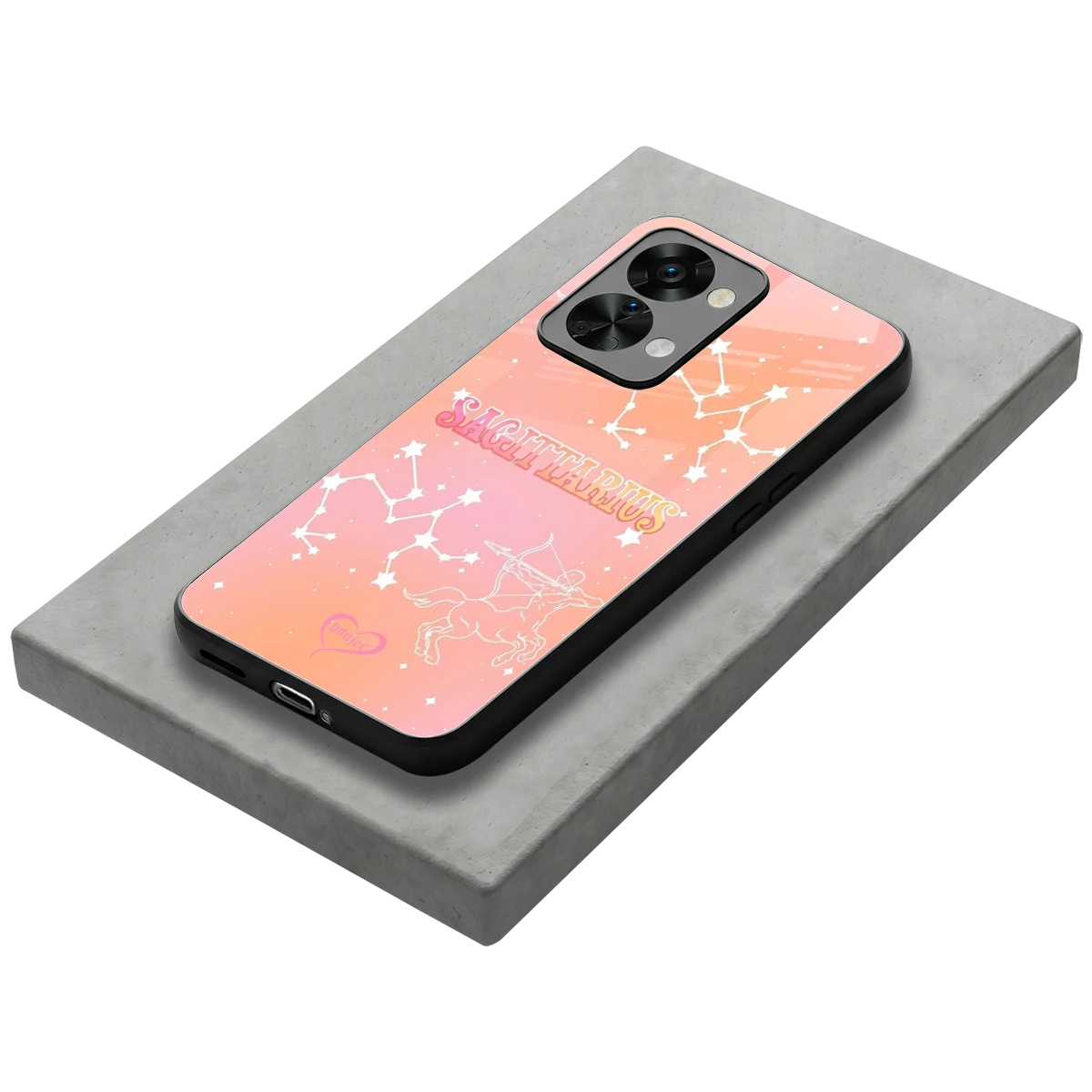 Sagittarius Aura stylish phone case for oneplus nord 2t | glossy glass and slim fit