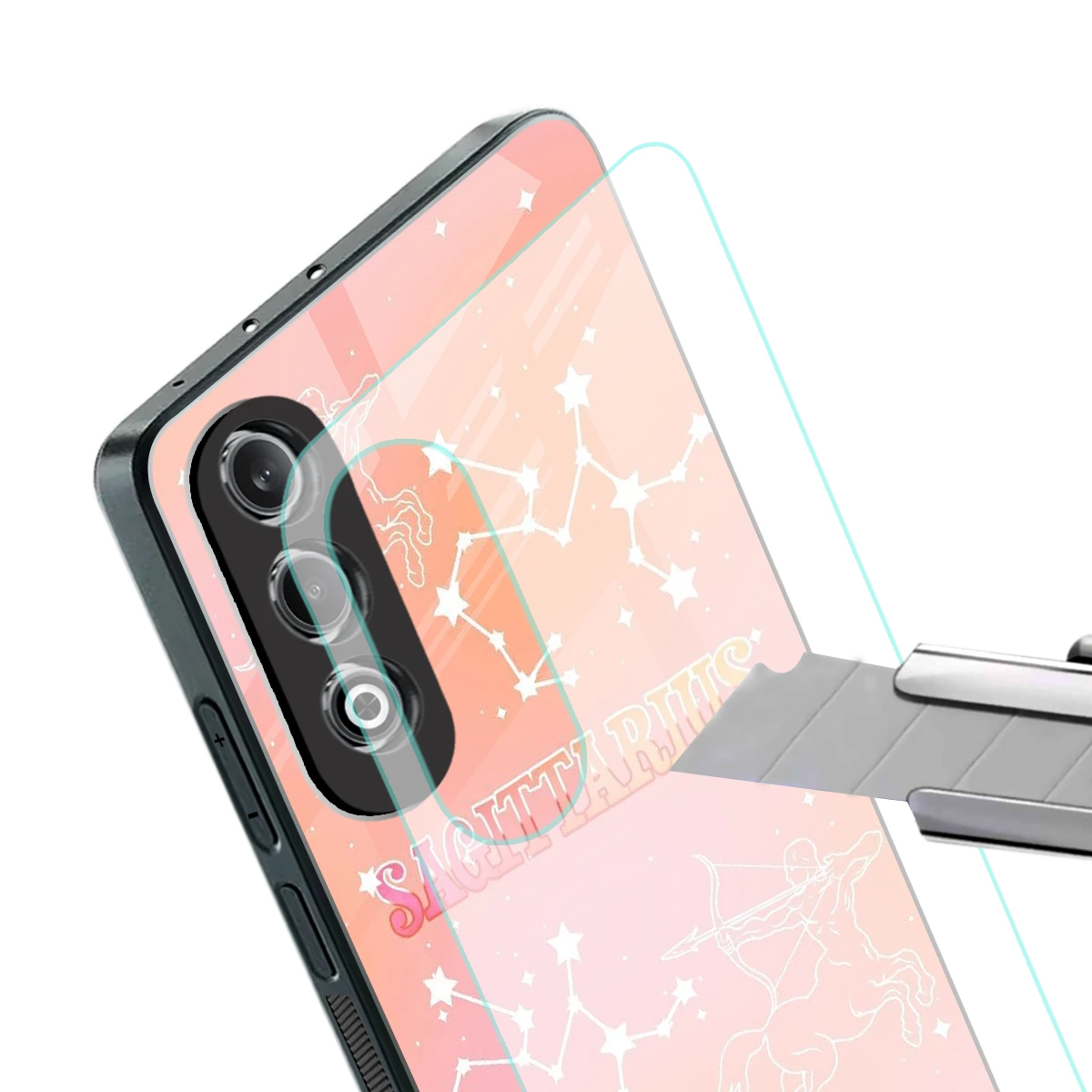 Sagittarius Aura stylish phone case for oneplus nord ce 4 | glossy glass and slim fit