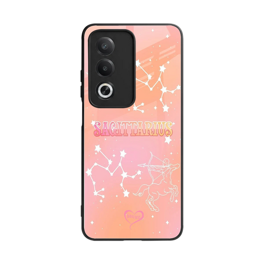 Sagittarius Aura back phone cover | glass case for oppo a3 pro