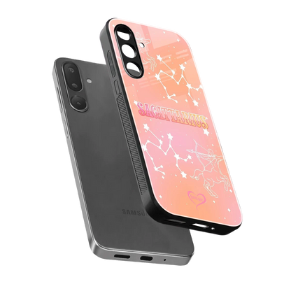 Sagittarius Aura sleek samsung galaxy m16 5g cover with tempered glass back and TPU edges