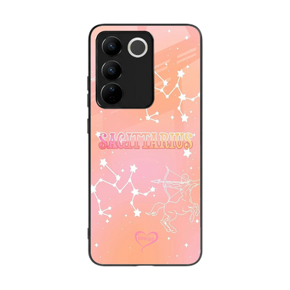 Sagittarius Aura back phone cover | glass case for vivo v27 5g
