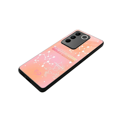 Sagittarius Aura stylish phone case for vivo v27 5g | glossy glass and slim fit