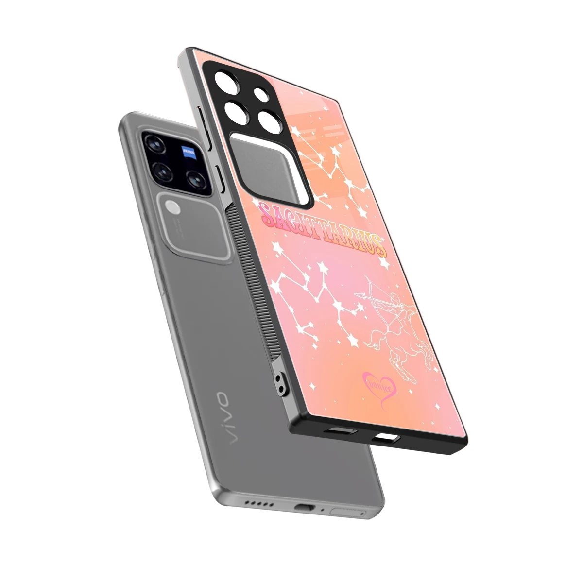 Sagittarius Aura sleekvivo v30 pro cover with tempered glass back and TPU edges