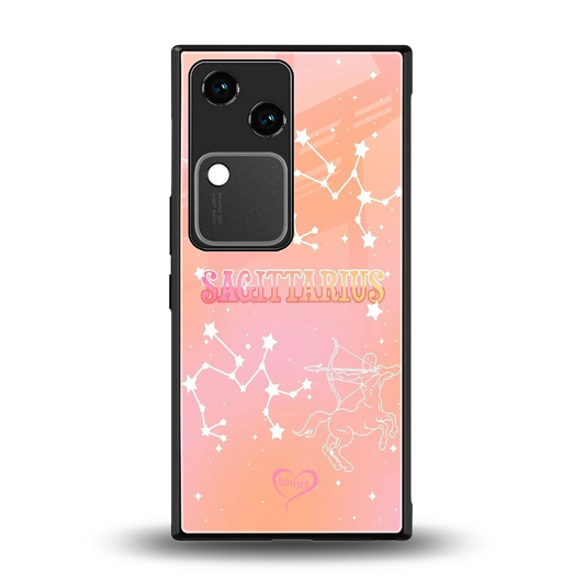 Sagittarius Aura back phone cover | glass case for vivo v30