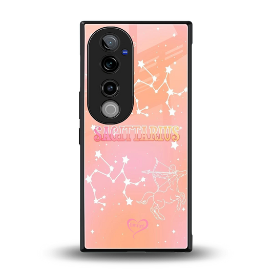 Sagittarius Aura back phone cover | glass case for vivo v40 pro