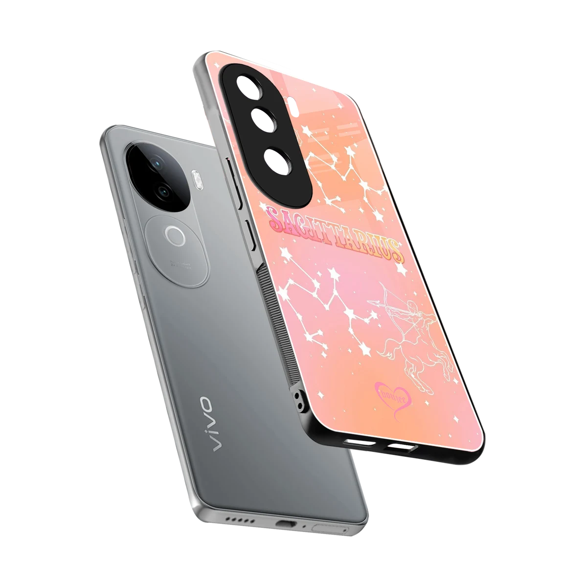 Sagittarius Aura sleek vivo v40e cover with tempered glass back and TPU edges