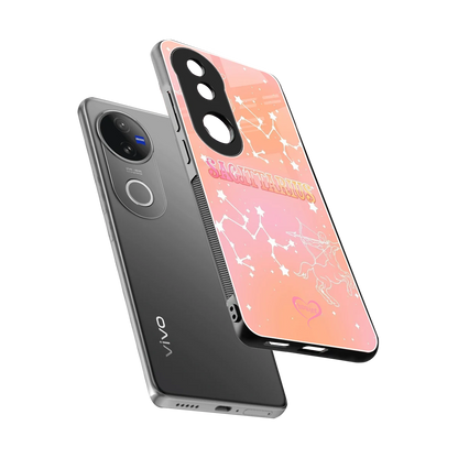 Sagittarius Aura sleek vivo v50 cover with tempered glass back and TPU edges