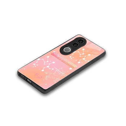 Sagittarius Aura stylish phone case for vivo v50 | glossy glass and slim fit