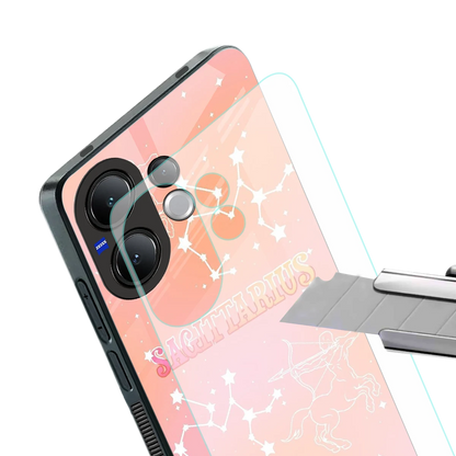 Sagittarius Aura stylish phone case for vivo v60 | glossy glass and slim fit